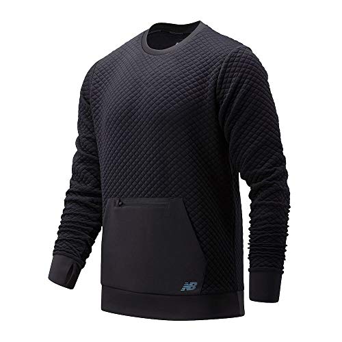 New Balance Men s NB Heat Loft Crew Neck Sweatshirt, Black, Small