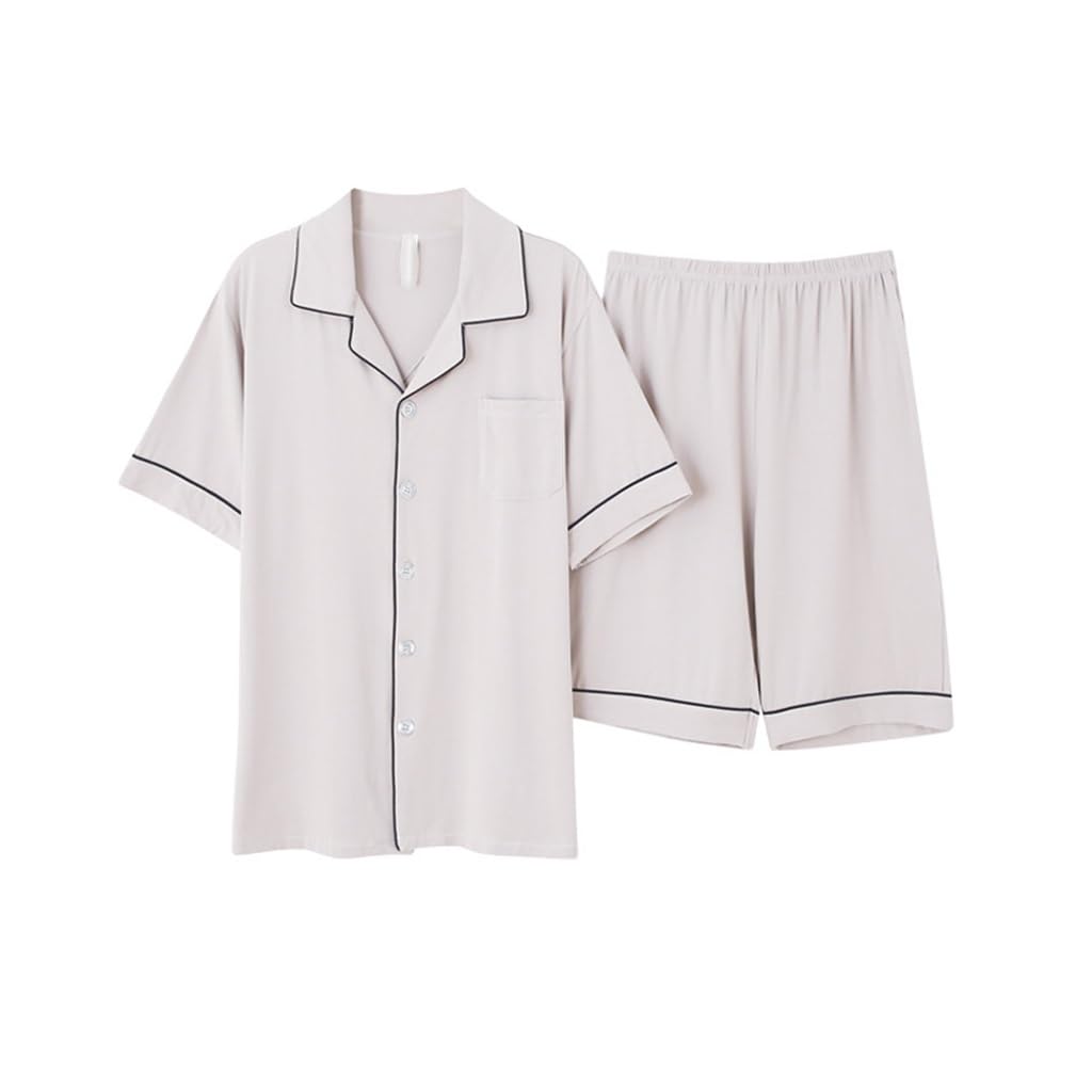 Pyjama à manches courtes pour hommes TXQHD costume ample fin - 6