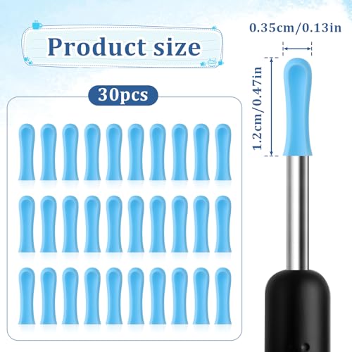 Ear Wax Removal Replacement Tips for Ear Camera 30Pcs Ear Spoon Tips for Wet/Dry Ear Ear Cleaner Tips Wax Cleaning Ear Spoons Tips Silicone Soft Cleaning Reuse Cap for Ear Wax Removal Endoscope - Image 3