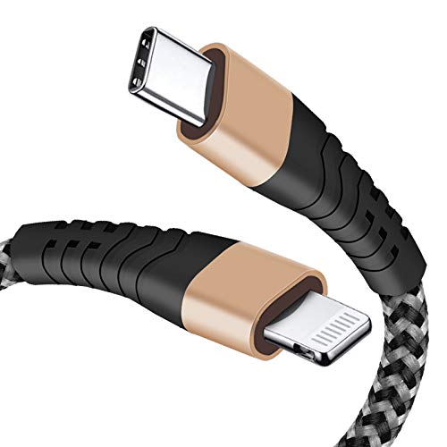 Buy 1 get 1 🔥 6FT USB C to Lightning Cable, Nylon Braided MFi Certified iPhone Charger Fast Charging Cable for Use with Type-C Chargers, Type C to Lightning Cable for iPhone 12 Pro/12 Mini/12 Pro Max/11/XR
