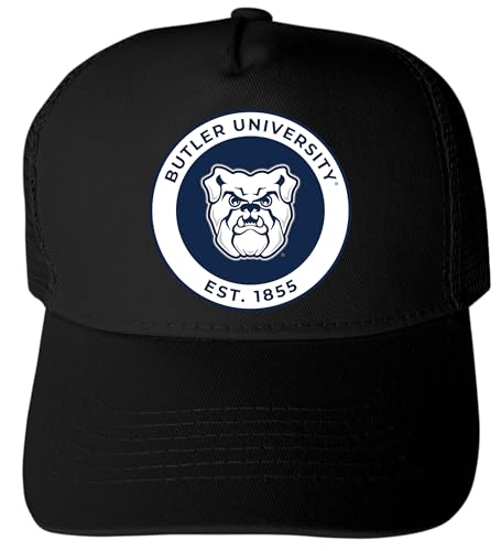 R and R Imports Butler Bulldogs Officially Licensed - Unisex Trucker Hat with Full Color Heat Transfer Logo Black