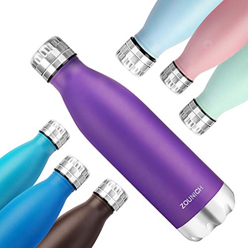 ZOUNICH Botella Agua Acero Inoxidable 350/500/650ml Aislamiento de Vacío de Doble Pared, Sin BPA Botella Termica Reutilizable para Niños, Deporte, Gimnasio