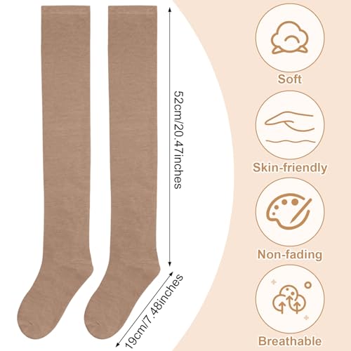 Image of Chalier Womens Thigh High Socks, Thigh Socks Stockings for Women | Soft Mild Blended, Slim Light Fabric, Elastic Cuff, Long Tube, Hug Leg Curves, Four Season Outfits, Casual Daily Footwear