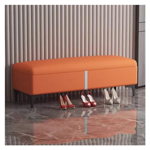 Elegante banco de almacenamiento, zapatero tapizado con tapa elevable, taburete versátil para entrada y sala de estar (120 cm)