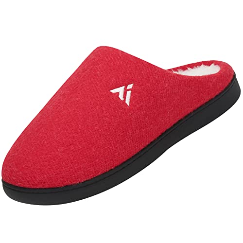 Mishansha Mujeres Pantuflas de Fieltro de Espuma de Memoria Caliente Cómodas Ligero Zapatillas de Casa Antideslizante, Slipper Rojo 41