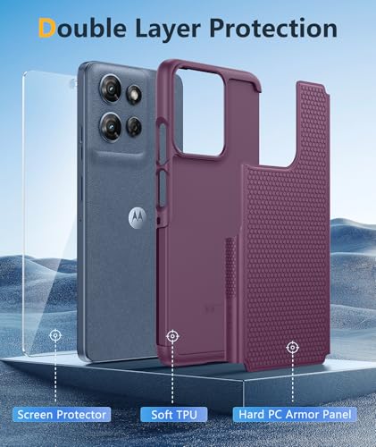 Image of FNTCASE for Moto G 2026 /2025 Case: Moto G Play 2026 /Moto G Power 2025 Case Dual Layer Military Protective Heavy Duty Cell Phone Cover with Screen Protector Shockproof Rugged Non Slip Textured