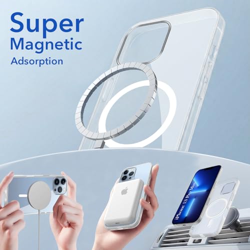 Image of Jkobi Lifetime Anti-Yellow MagSafe Compatible Clear Back Case Cover for Apple iPhone 13 Pro Max (Sleek Hard Crystal | Camera Protection and Shockproof)