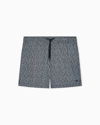 EMPORIO ARMANI Boxer Costume da Bagno da Uomo, Fiori Neri, L