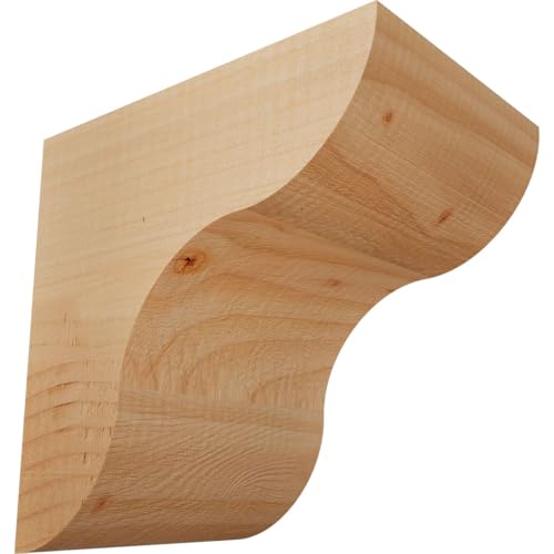 Ekena Millwork COR06X08X08CAR00SDF 5 1/2"W x 8"D x 8"H Carmel Smooth Corbel, Douglas Fir