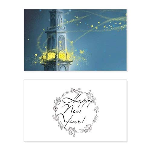Carte de Nouvel An phare de nuit fuying peinture de collection