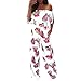 ZYUEER Combinaison Pantalon Short Ete Femme Chic pour Soirée for Women Jumpsuit Imprime Floral Ruffle Combishort Longue Bustier Epaule Nue(S-XXL) (Rouge, L)