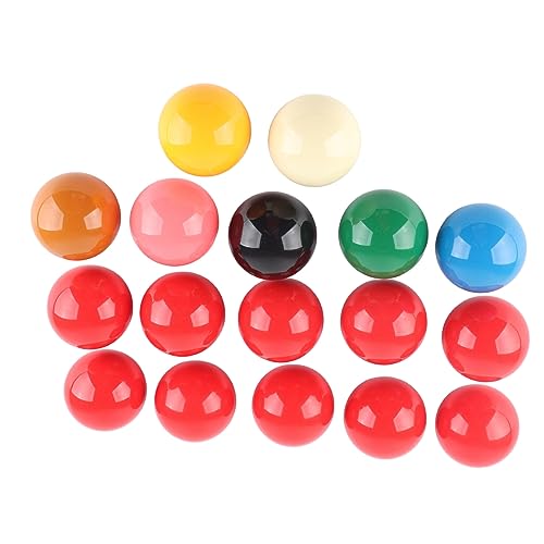 BuyWeek Snooker Kugeln Set 57,2 mm, 17 Stück Harz Snooker Balls Set für Britisches Billard Wettbewerbe und Freizeitspiel