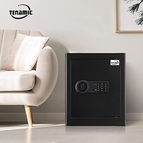 Tenamic Safe Box 1.8 Cuft Fireproof Waterproof Home Safe, Keypad Large Lock Box Cabinet Safes, Solid Alloy Steel Office Hotel Home Safe, Black #TOP7