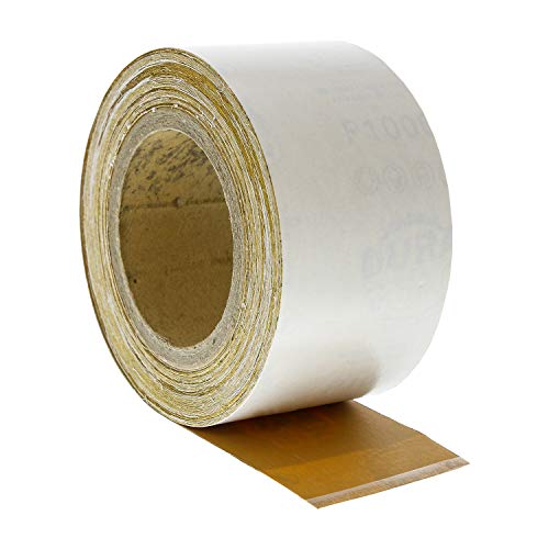 Dura-Gold Premium Gold 1000 Grit PSA Longboard Sandpaper, 20 Yard Roll, 2-3/4" Wide, Self Adhesive Stickyback, Woodworking & Automotive Sandpaper Roll, Air File Sand Paper, Auto Sanding Blocks