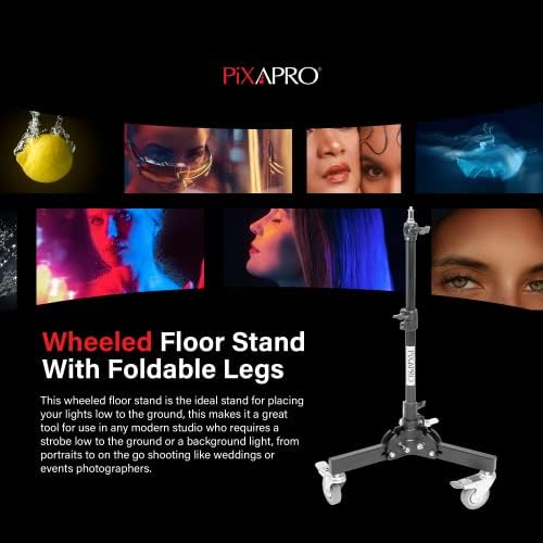 Pixapro Heavy Duty Light Stand | Portable Photography Lighting Stand for Photoshoot & Filming |Backlight & Floor Stand | Professional Photography Accessories | With Caster Wheels & Foldable Legs
