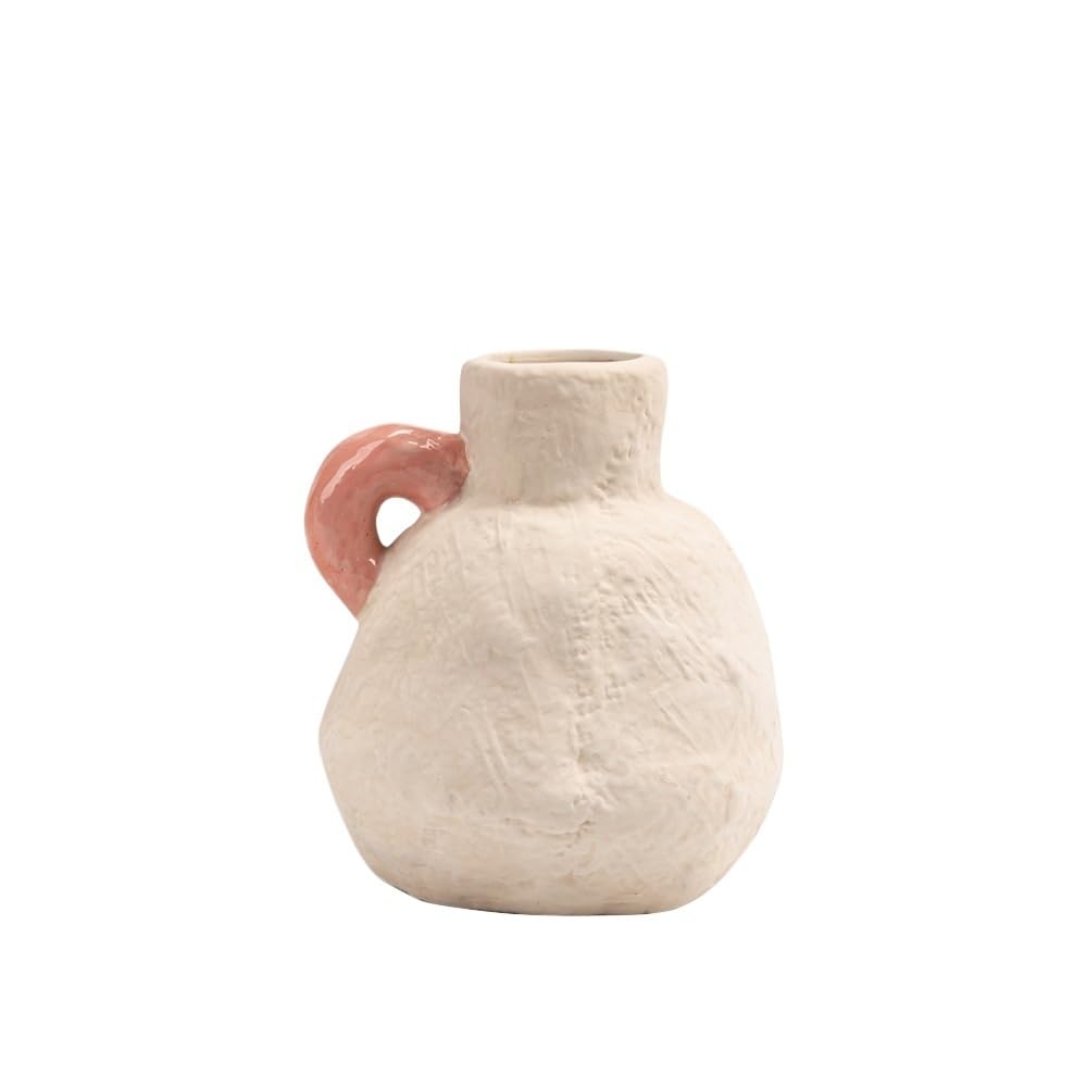 GFHTRELY Vase Earth-glazed Thin-mouthed Flower Inserts, Creative Ceramic Vases, Small Fresh Home Desktop Decorations Flower Vases(S)