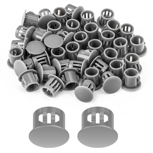 Image of 100PCS 3 /8 inch Grey Plastic Plugs Hole, Round PA66 Plug Furniture Hole Decorative Cover