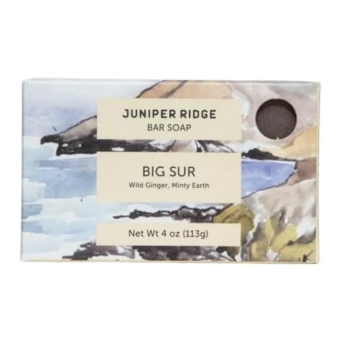 JUNIPER RIDGE Big Sur Bar Soap - Cold Processed Mild Castile Soap - Plant Based Ingredients & Steam Distilled Essential Oils - Paraben, Phthalate, Dye, Cruelty, & Preservative Free - 4oz Bar Cover