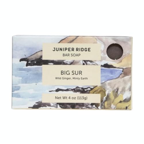 JUNIPER RIDGE Big Sur Bar Soap - Cold Processed Mild Castile Soap - Plant Based Ingredients & Steam Distilled Essential Oils - Paraben, Phthalate, Dye, Cruelty, & Preservative Free - 4oz Bar