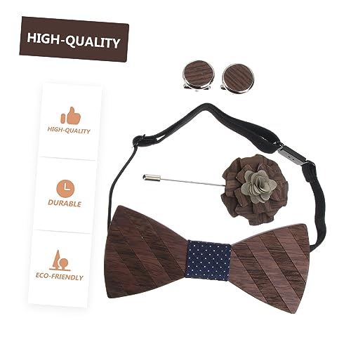 Set de Corbata de Madera para Mujer miniatura 3