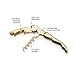Viski 24k Gold Plated Signature Double Hinged Corkscrew Wine Bottle Opener and Foil Cutter, Waiter’s Corkscrew Wine Key, 4.75