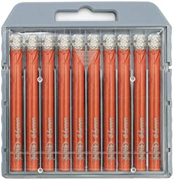 Dry Diamond Drill Bit Set,BGTEC 10pcs 1/4" 6mm Hole Saw for Granite,Marble,Masonry, Concrete, Tile/Ceramic, Glass, Hard Plastic,Vacuum Brazed Diamond Core Drill Bit Kit