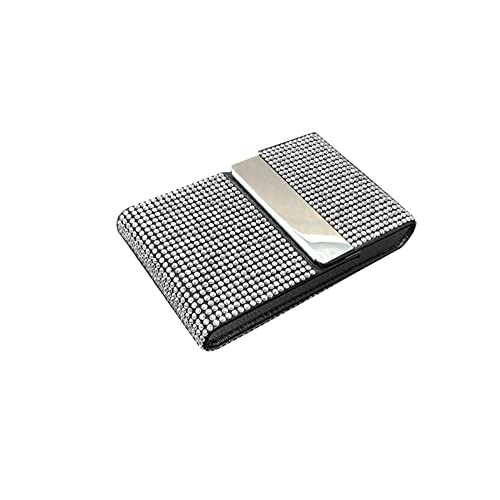 Bling Card Case Crystal Card Holder Minimalist Credit Card Holder Magnetic Closure Design Cards Storage Box with Shining Rhinestones Portable Card Holder for ID Passport Driving License for Women