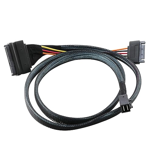 WANSUPYIN 2024 12G Internal Mini SAS HD to U.2 / SFF-8643 to SFF-8639 Cable with 15Pin SATA Power, High-Performance Data Transfer