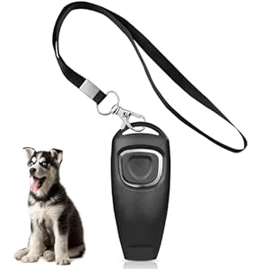 SULIVES Dog Whistle Dog Training Clicker, 2-in-1 Dog Whistle Recall Training, Pet Training Clicker and Whistle for Dogs and Cats, Recall Training Tool, Attention Getter
