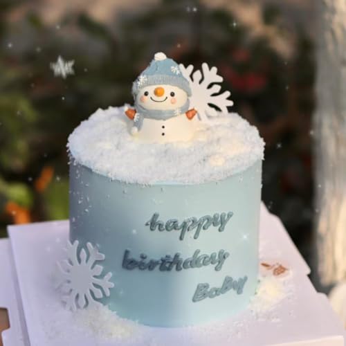 Sentovac 50pcs Edible Cake Cupcake Toppers Snowflakes Cake Decorations | 2 Colors (25pcs White and 25pcs Blue) Birthday Party Supplies - Thumbnail 5