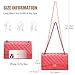 Quilted Crossbody Purse for Women Trendy Ladies Shoulder Bag with Chain Strap PU Leather Cross Body Bags Satchel HandBag,Coral