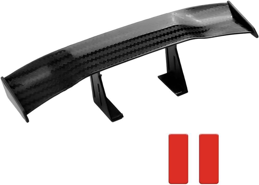 Yourkar Car Spoiler Wing, Carbon Fiber Auto Exteriores Rear Tail Wings, ABS Automotive Mini Tiny Trunk Spoiler for Most Vehicles, Universal Car Accessories (Black Carbon Fiber, Small)