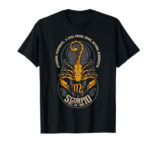 Scorpio Scorpion for Zodiac Horoscope Oct Nov Birthdays T-Shirt
