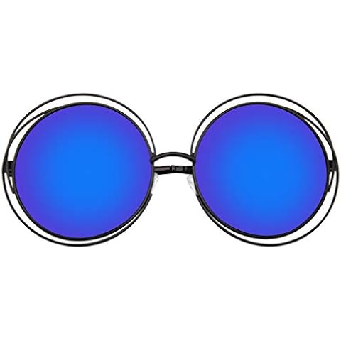 Emblem Eyewear - Retro Indie Dual Metal Gafas Redondas Extragrandes De Lentes De Espejo Cover