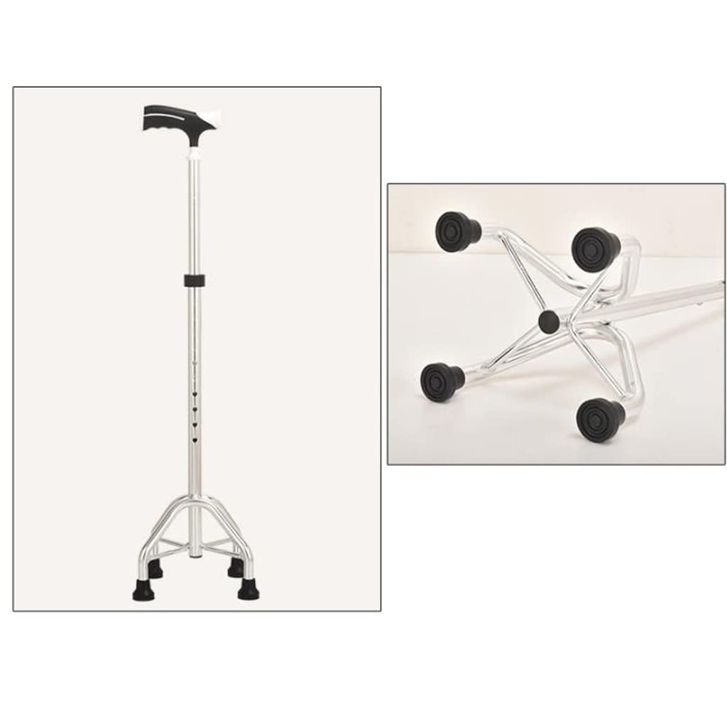 GCX- Muletas for Ancianos, bastón de Cuatro Patas for Caminar, bastón de Ayuda for Caminar, muletas for Ancianos, bastón for Caminar, Andador telescópico de aleación de Aluminio Firma
