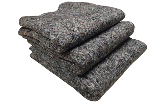 LNT Les Nouveaux Textiles - Lot de 3 Couvertures de Déménagement 150 x 200 cm - Protection Meubles - Haute Résistance, 300 gr/m² - Fibres Recyclées