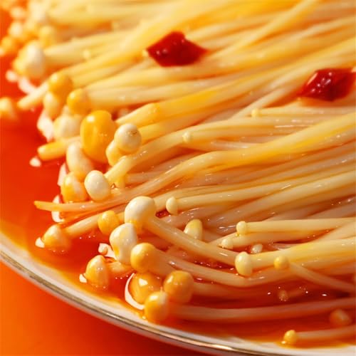 Mckona - Scharfe Goldpilze 350g (10 Packungen) – Verzehrfertige Enoki-Pilz-Snacks, Vegan