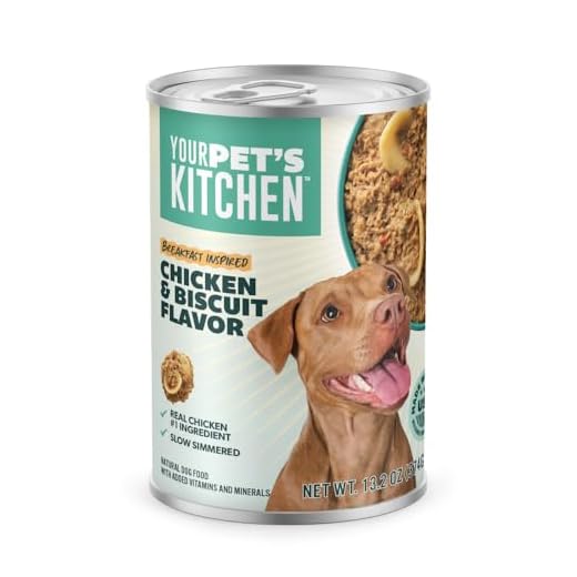 Your Pet's Kitchen Wet Dog Food, Chicken and Biscuit Recipe - 13.2 oz Cans (Pack of 12), Made in The USA with Real Chicken