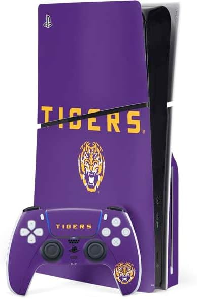 Skinit Decal Gaming Skin Compatible with PS5 Slim Disk Bundle - Officially Licensed LSU Tigers Mascot Design