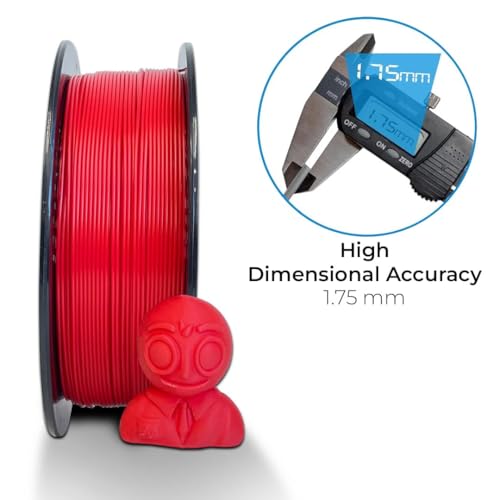 Image of NFIL3D Premium High Strength PLA+ Strawberry Red 3D Printer Filament | Dimensional Accuracy + /- 0.015mm |1.75mm | Easy to Print, No Clogging,Smooth Finish,Tangle-Free |Compatible with All 3D Printers