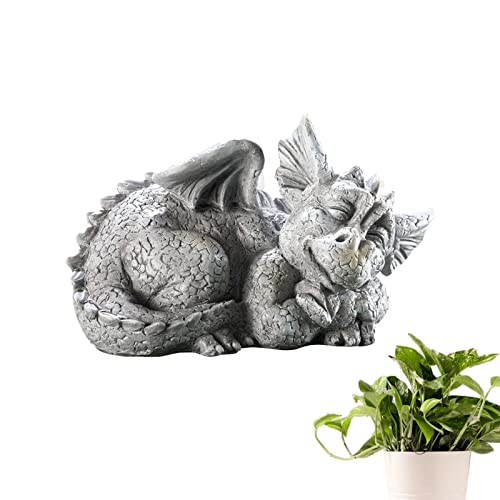 Tuzsocr Drache Garten Harz Statue, Fantasy-Figur Dekoration, Drache...