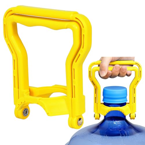 5 Gallon Water Bottle Handle, Heavy-Duty Water Jug Holder for Easy Carrying, Dual-Mode Design (Single/Dual-Person Lift), Ergonomic Grip – Fits Standard 5-Gallon Jugs(Yellow)