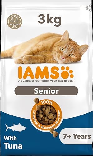 IAMS Comida Seca para Gatos Senior con atún – Alimento seco para Gatos Mayores a Partir de 7 años, 3 kg