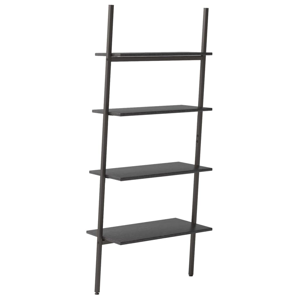 vidaXL Estantería Inclinada de 4 Niveles Mueble Despacho Dormitorio Estante Doméstico Oficina Habitación Almacenamiento Cajones Negro