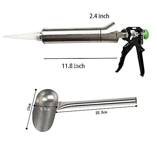 Grouting Tool, Hand Caulking Guns, Cement Grout Mortar Caulk Pointing Grouting Gun, Mortar Pointing Grouting Gun Cement Spray Applicator Tool W/ 2 Nozzle #TOP4