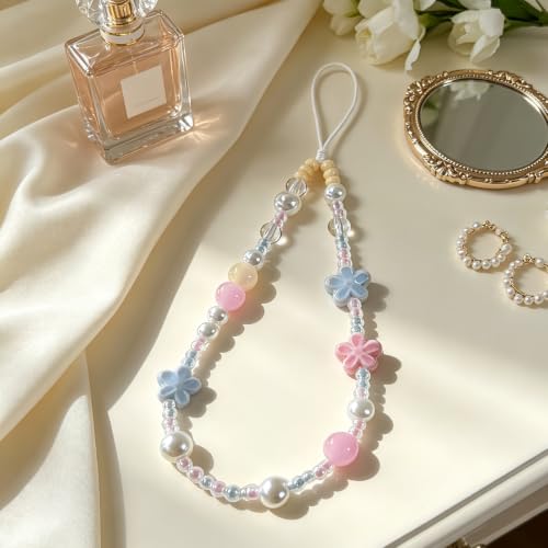 Image of Beaded Camera Wrist Strap Cute Digital Camera Charm Lanyard, Phone Wristlet Charms, Phone Chain for Camera