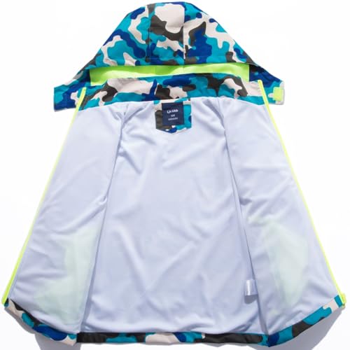 Image of Boys Rain Jacket with Detachable Hood Lightweight Raincoats for Kids
