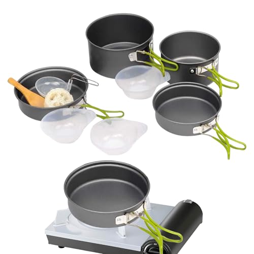 Poêles extérieures emboîtables avec poignée amovible pour kit de cuisine de camping