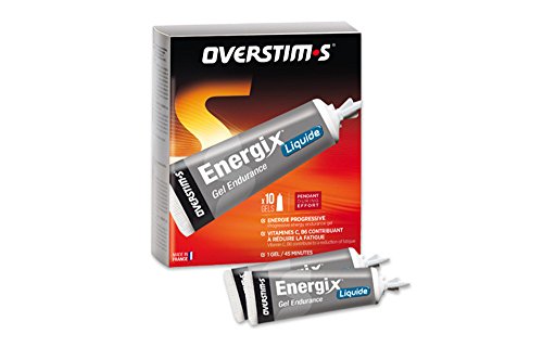 OVERSTIM.s - Energix (10 Geles) - Limón - Gel Energético De Resistencia Para Distancias Largas - Bcaa - Textura Líquida - Sabores Naturales - Sin Conservantes 300 g