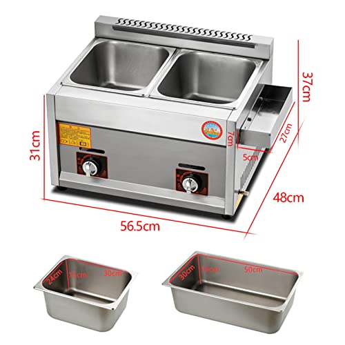 Generic Gasfritteuse, 22L / 30L Gasfritteuse Tank Edelstahl Hähnchenchips Fritteuse mit Korbschaufel für kommerzielle Restaurantküche – Bild 8